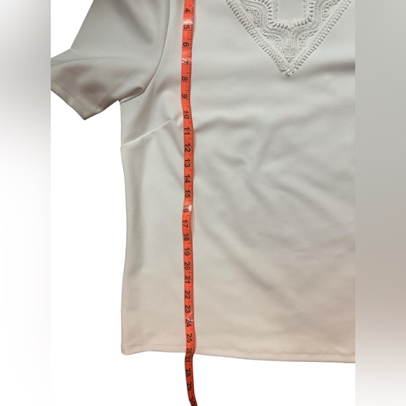 Liz Claiborne Lace VNeck White Women's Top size XL New - Picture 5 of 5